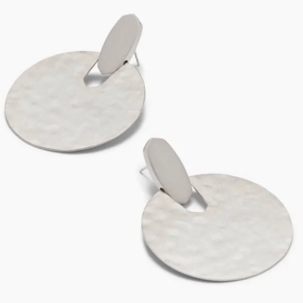 Kendra Scott Didi Hammered Silver Earrings EUC!